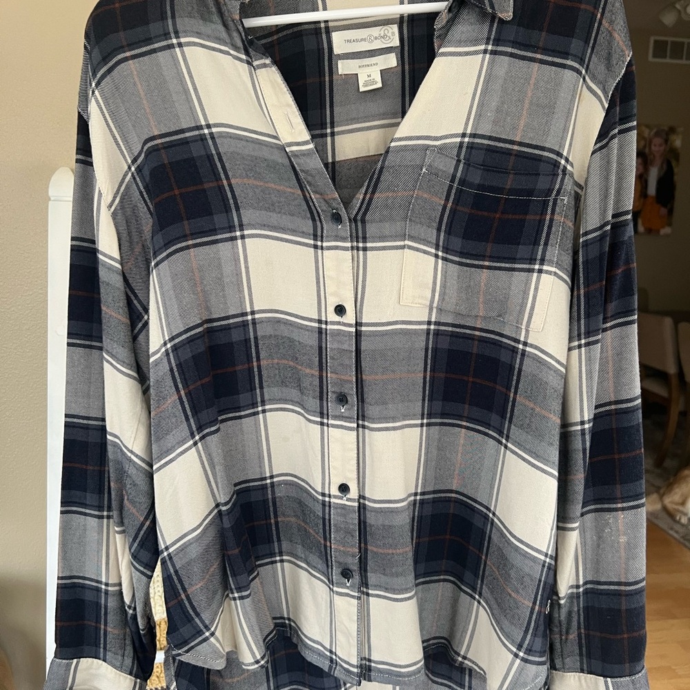 Treasure & Bond Plaid Boyfriend Shirt